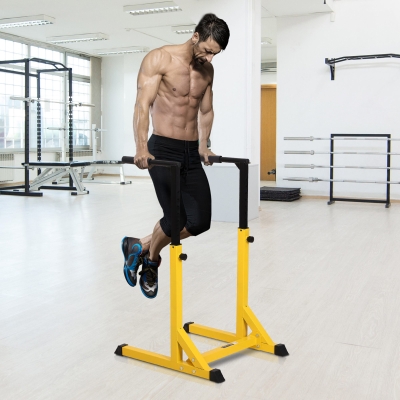 Soozier Heavy Duty Dip Stand Parallel Dip Station Dip Bar Steel Height Ajustable for Home Gym