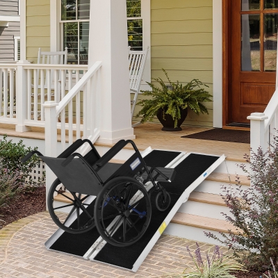 HOMCOM Portable Wheelchair Ramp 6' Aluminum Skidproof