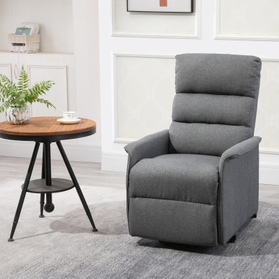 HOMCOM Electric Power Lift Recliner Chair Lounge with Remote Control and Wheels Grey
