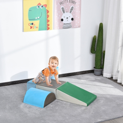 Soozier 5 Piece Climb and Crawl Activity Playset Soft Safe Foam for Toddler Learning Toy