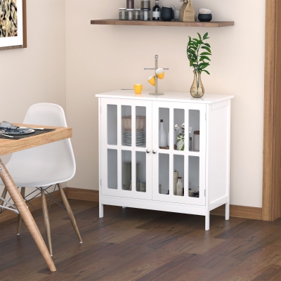 kleankin Multifunctional Bathroom Storage Cabinet Toilet Organizer w/ Shelf White