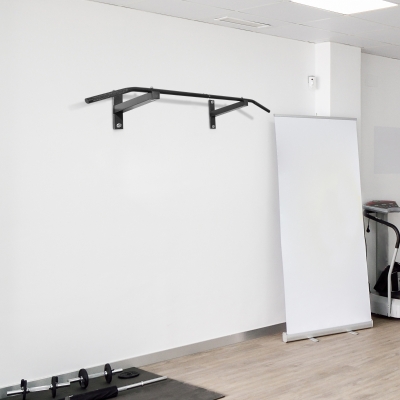 Soozier Wall Mount Pull Up Bar Upper Body Training Workout Home Gym Exerciser Black