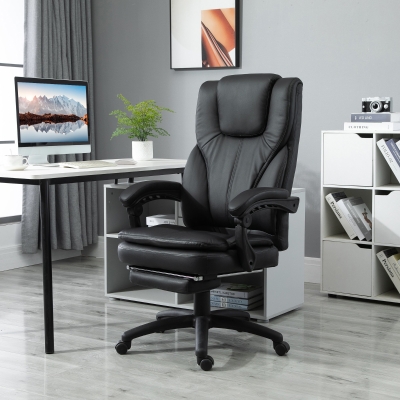 Vinsetto Massage Office Chair 360° Swivel with Footrest Remote Controller Height Adjustable Black