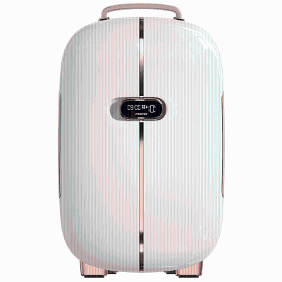 HOMCOM Portable Beauty Fridge, Professional Skincare Fridge with LED Lighting, Timer and 2 Doors, 12L Cooler and Warmer for Beauty, Makeup and Cosmetics, White
