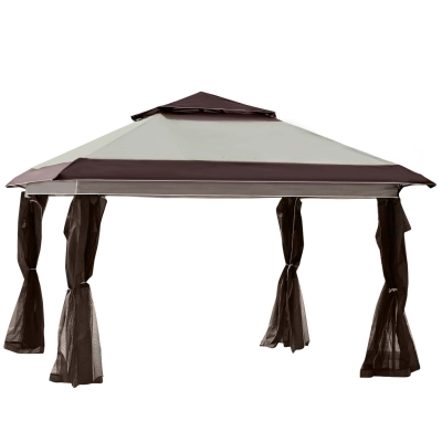 Outsunny 12' x 12' Outdoor Pop-Up Tent Canopy w/ Adjustable Legs Handy Bag Beige