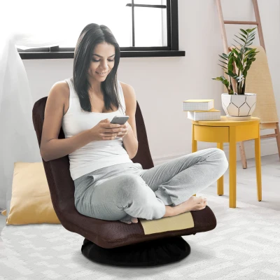 HOMCOM Swivel Gaming Chair, 5-Position Adjustable, Beige