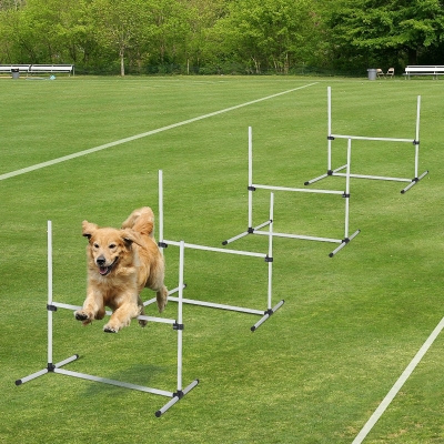 PawHut Set of 4 Adjustable Jump Bar Dog Training Agility Gear Pet Exercise Kit