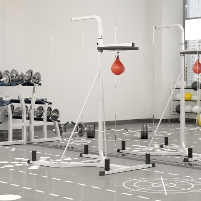 Soozier Free-Standing Speed Bag Platform Station Boxing Stand Heavy Duty Frame White