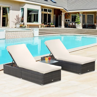 Outsunny Outdoor Lounge Chairs Set of 2