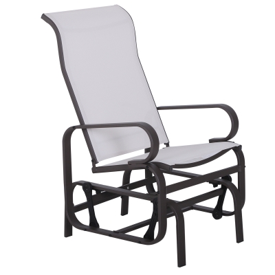 Outsunny Patio Sling Fabric Glider Outdoor Swing Chair Seat Lounger Porch Rocker