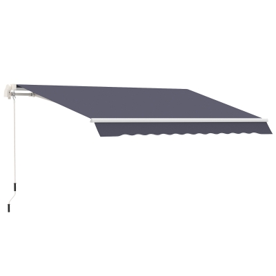 Outsunny Patio Awning Canopy Retractable Deck Door Outdoor Sun Shade Shelter, 10' x 8'