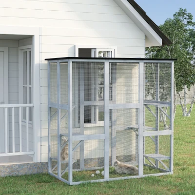 PawHut Large Catio Enclosure with Weather Protection, 71"