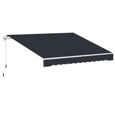 Outsunny Outside Retractable Canopy Sunlight Cover with UV Ray Protection and Steel Frame