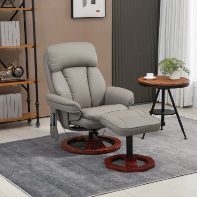 HOMCOM Electric Recliner Chair with Ottoman, Gray