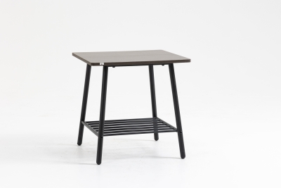 HOMCOM Side Table with 2-Tier Storage, End Table with Metal Frame for Living Room