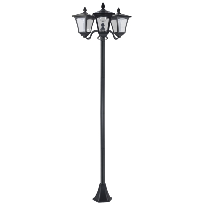 Outsunny Outdoor Lamp Post Lights, Triple Head Solar Powered Lamp, Street Vintage Solar Post Lamp, for Backyard, Garden Pathway, Driveway, 72 Inches