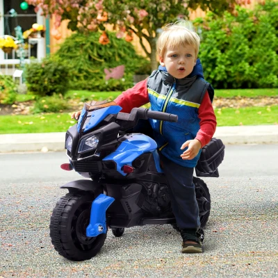 Aosom Kids 6V Electric Pedal Motorcycle, Ride-On Toy, Blue