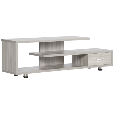 HOMCOM Modern TV Stand for TVs up to 65", TV Cabinet with Storage Shelf and Drawer, Entertainment Center for Living Room Bedroom, Grey