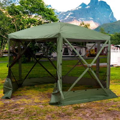 Outsunny 12' x 12' Hexagon Pop Up Gazebo, Green