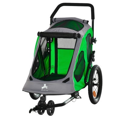 Aosom Pet Stroller Foldable with Mesh Windows Brakes and Cup Holder for Small Dogs