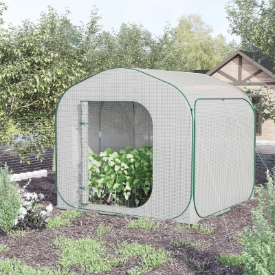 Outsunny 7' x 7' Portable Pop Up Greenhouse, White