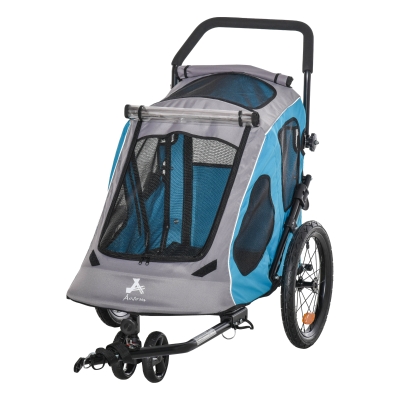 Aosom Pet Stroller Foldable with Mesh Windows Brakes and Cup Holder for Small Dogs