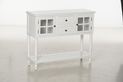 HOMCOM Vintage Console Table with 2 Drawers and Cabinets, Retro Sofa Table for Entryway, Living Room and Hallway, White