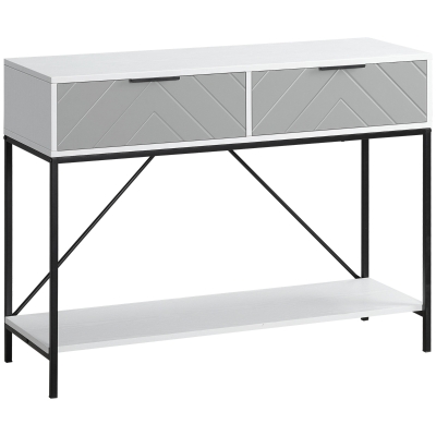 HOMCOM Modern Console Table with 2 Drawers and Open Shelf, Sofa Table for Entryway, Living Room and Hallway, White