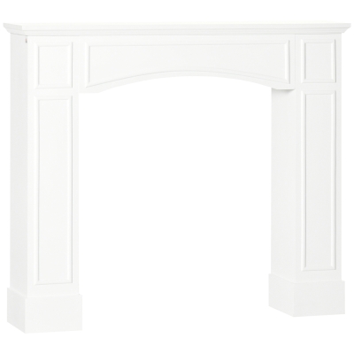 HOMCOM Modern Fireplace Mantel Surround Mantels for Fireplace with Decorative Geometric Pattern Interior Width 29" White