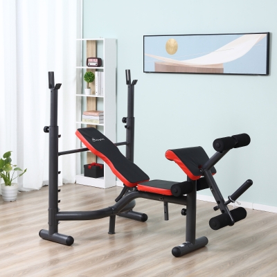 Soozier Weight Bench, Heavy Duty Multiple Function Workout Adjustable Bench with Preacher Curl, Leg Developer