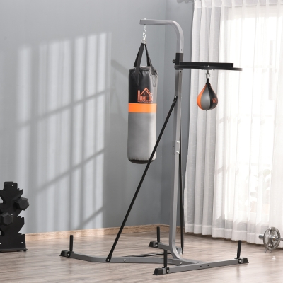 HOMCOM 88.25" H Punching Bag Stand with Punching Ball Load 220lbs
