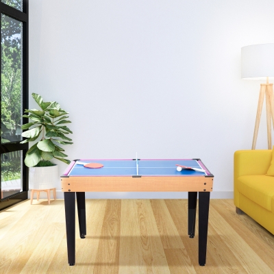 HOMCOM 3 in 1 Multi-use Mini Games Table Tennis Billiard Pool Air Hockey Set with All Accessories