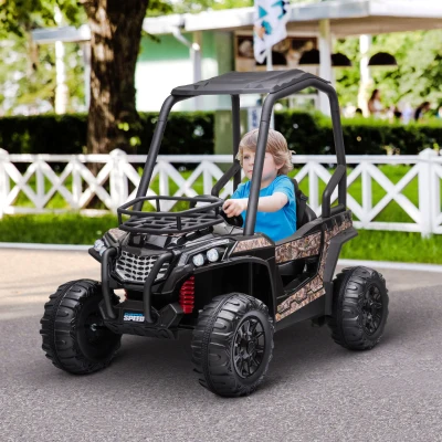 Aosom 12V Kids Electric UTV Ride-on Toy, Camo, Remote Control