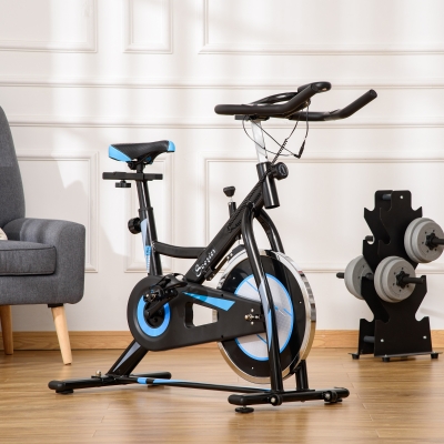 Soozier Magnetic Exercise Bike Stationary Bike with Adjustable Comfortable Seat Cushion & Multi - Grip Handlebars, Cardio Workout Cycle Bike Training for Home Office Gym