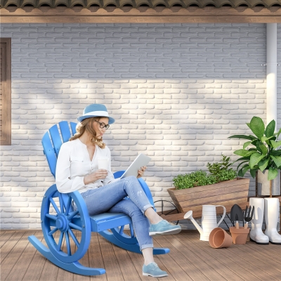 Wooden Rocking Chair 26.75" W x 34.75"D x 36.25"H Sky Blue