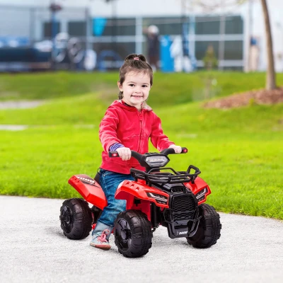 Aosom 6V Electric ATV Ride On Toy Car for Kids, Red