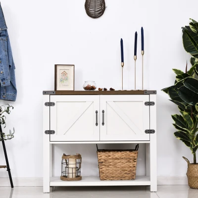 HOMCOM 2-Door Sideboard Console Table, Oak