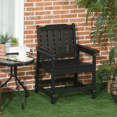 Outsunny Heavy Duty HDPE Patio Chair, Black