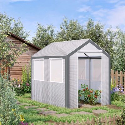 Outsunny 8' x 6' Outdoor Walk-In Greenhouse, Tunnel with Windows