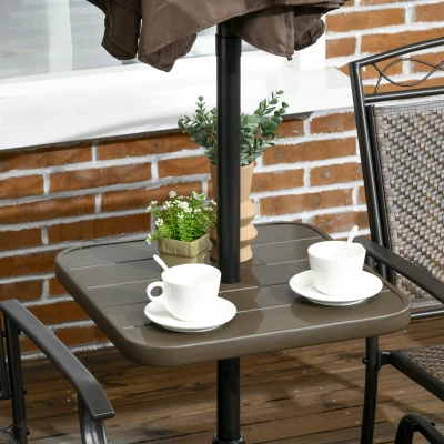 Outsunny 19" Portable Beach Umbrella Table Tray, Brown