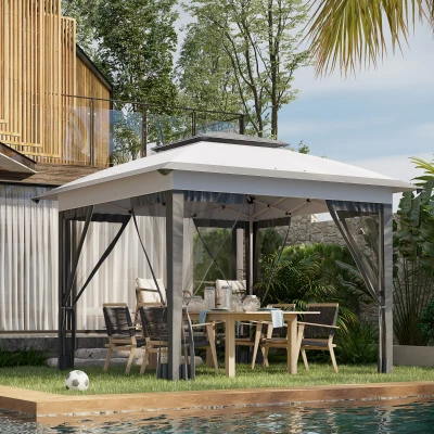 Outsunny 12' x 12' Pop Up Canopy Tent, Adjustable Outdoor Shelter