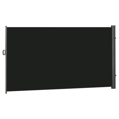 Outsunny 118" x 79" Retractable Side Awning Patio Outdoor Folding Privacy Screen with Resistance to UV Rays & Wind, Black