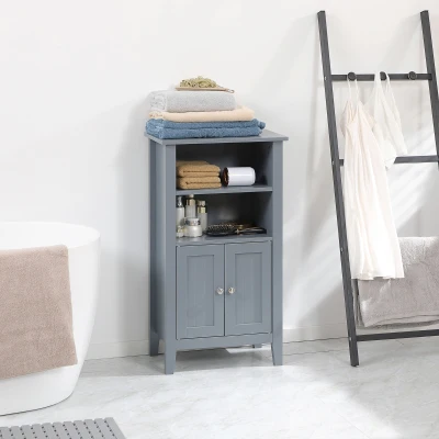 Kleankin Bathroom Cabinet Organizer, 2-Tier, Dark Gray