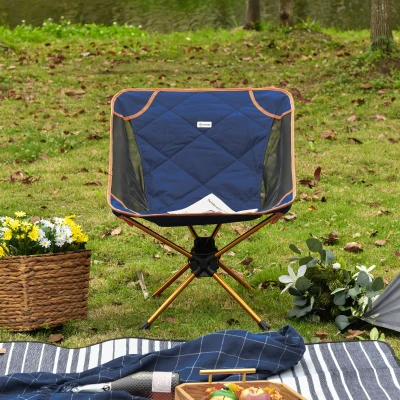 Outsunny Compact Folding Camping Chair, Padded with Carry Bag