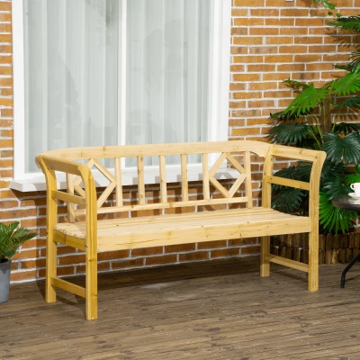 Garden Bench 61.5"x20.75"x32.75" Natural Wood