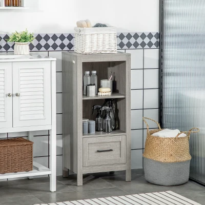 Kleankin Short Bathroom Storage Cabinet, Gray
