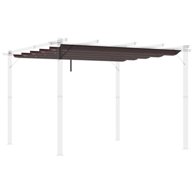 Outsunny Retractable Replacement Pergola Canopy for 10' x 10' Pergola, Pergola Cover Replacement, Coffee