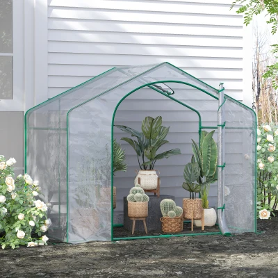 Outsunny 6' x 3' Walk-in Greenhouse, PVC Cover, Clear