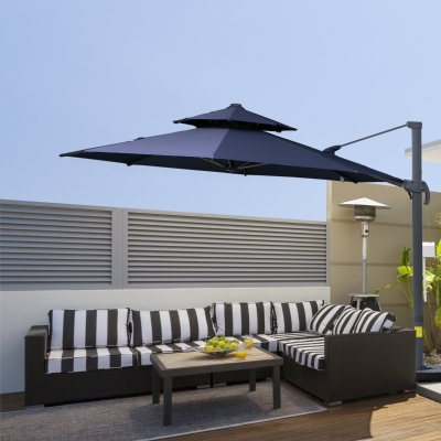 Sun Umbrella 10.8' x 10.8' x 9.2' Dark Blue