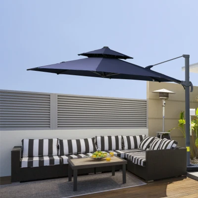 Sun Umbrella 10.8' x 10.8' x 9.2' Dark Blue